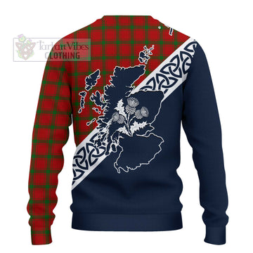 MacDonald (McDonald) of Sleat Tartan Knitted Sweater Featuring Thistle and Scotland Map