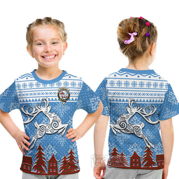 MacDonald (McDonald) of Sleat Clan Christmas Kid T-Shirt Celtic Reindeer Style