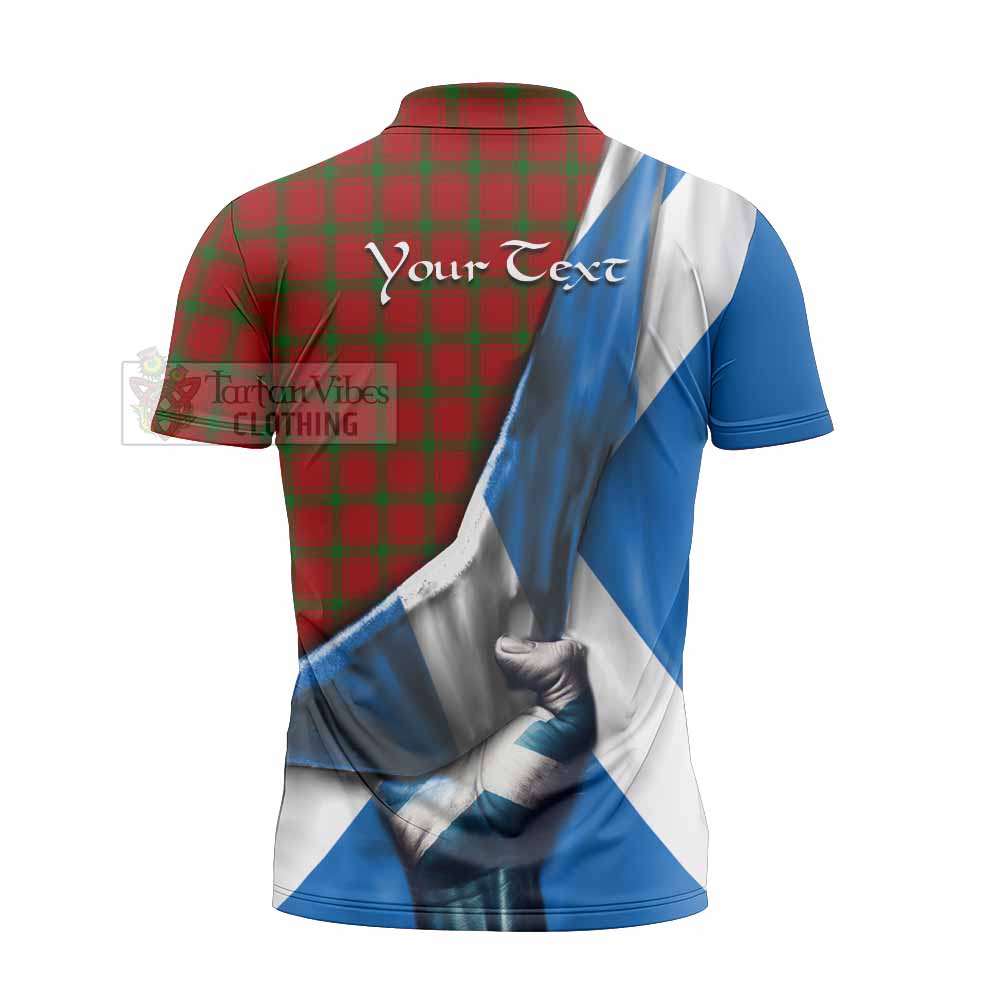 Tartan Vibes Clothing MacDonald (McDonald) of Sleat Tartan Zipper Polo Shirt with Family Crest Scotland Patriotic Style