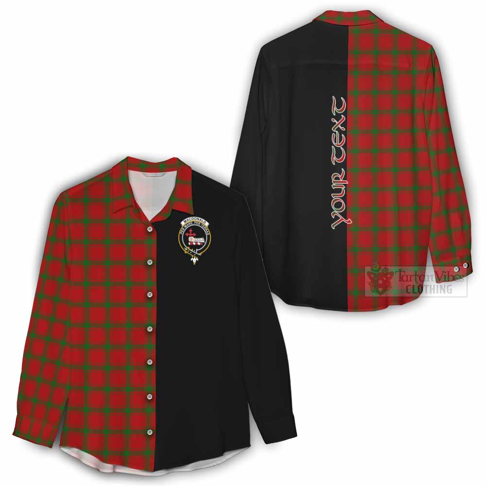 Tartan Vibes Clothing MacDonald (McDonald) of Sleat Tartan Women's Casual Shirt with Family Crest and Half Of Me Style