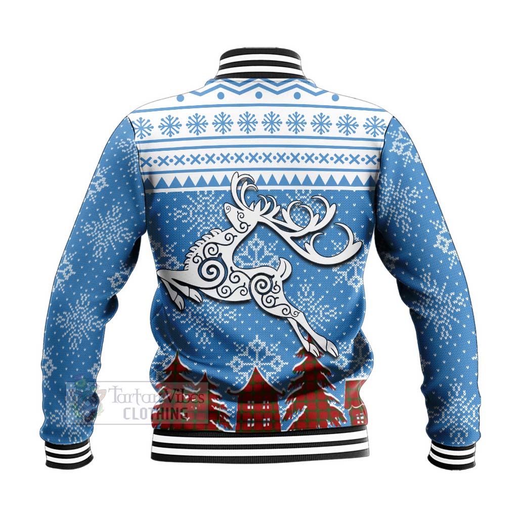 Tartan Vibes Clothing MacDonald (McDonald) of Sleat Clan Christmas Baseball Jacket Celtic Reindeer Style