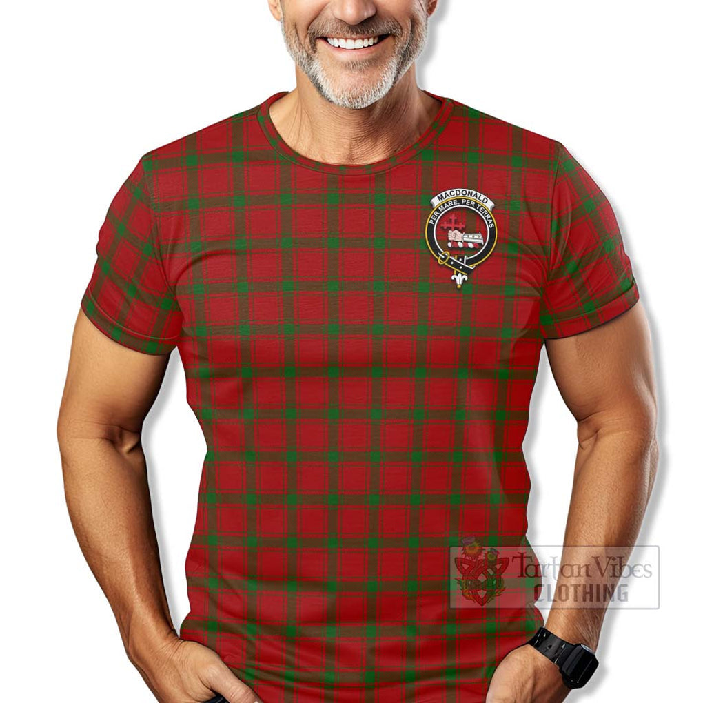 Tartan Vibes Clothing MacDonald (McDonald) of Sleat Tartan T-Shirt with Family Crest Celtic Skull Style