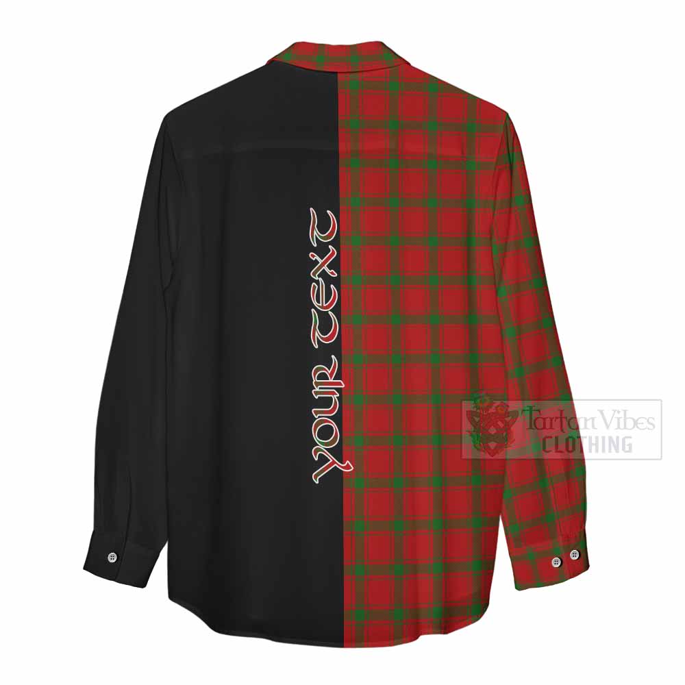 Tartan Vibes Clothing MacDonald (McDonald) of Sleat Tartan Women's Casual Shirt with Family Crest and Half Of Me Style