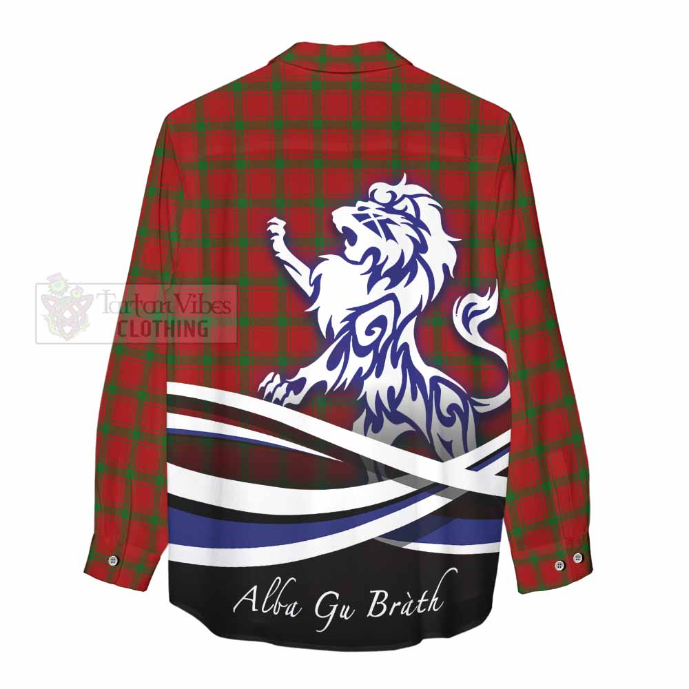 Tartan Vibes Clothing MacDonald (McDonald) of Sleat Tartan Women's Casual Shirt with Alba Gu Brath Regal Lion Emblem