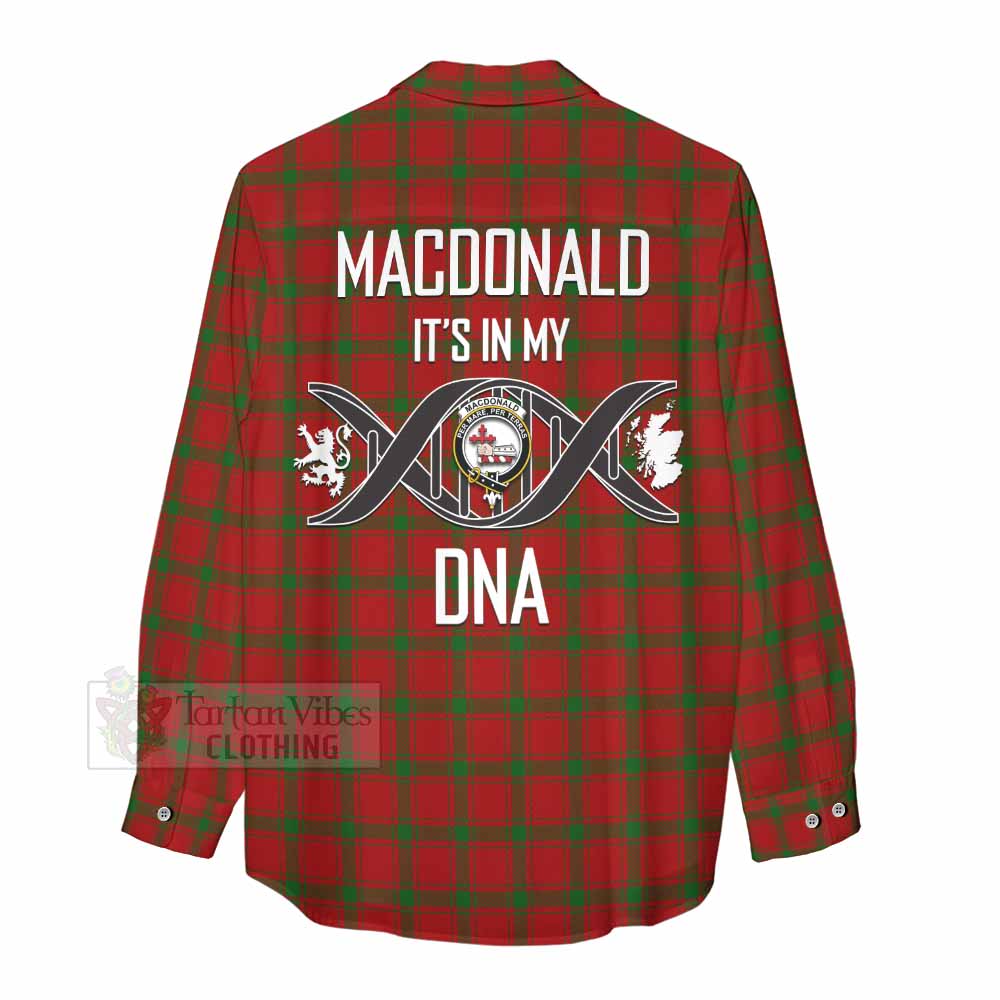 Tartan Vibes Clothing MacDonald (McDonald) of Sleat Tartan Women's Casual Shirt with Family Crest DNA In Me Style