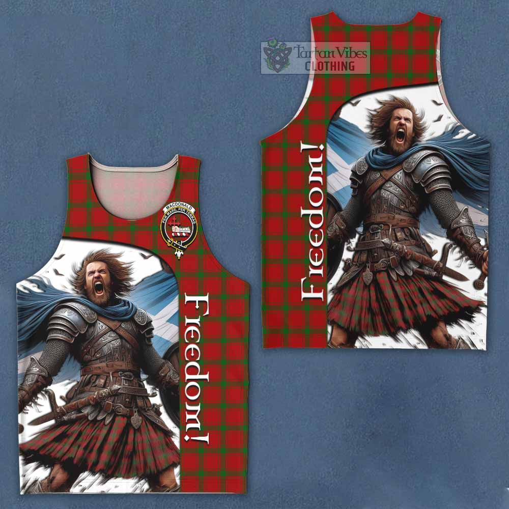 Tartan Vibes Clothing MacDonald (McDonald) of Sleat Crest Tartan Men's Tank Top Inspired by the Freedom of Scottish Warrior