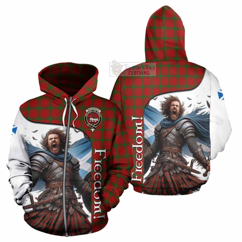 Tartan Vibes Clothing MacDonald (McDonald) of Sleat Crest Tartan Hoodie Inspired by the Freedom of Scottish Warrior