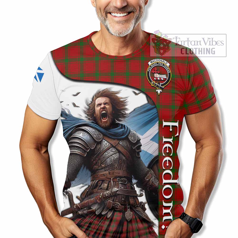 MacDonald (McDonald) of Sleat Crest Tartan T-Shirt Inspired by the Freedom of Scottish Warrior