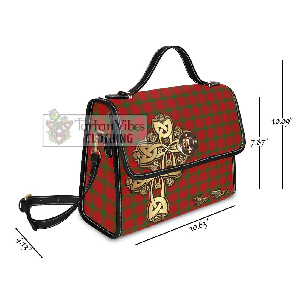 Tartan Vibes Clothing MacDonald (McDonald) of Sleat Tartan Waterproof Canvas Bag Golden Thistle Celtic Cross Style