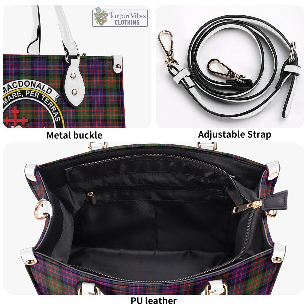 Tartan Vibes Clothing MacDonald Modern Tartan Luxury Leather Handbags with Family Crest