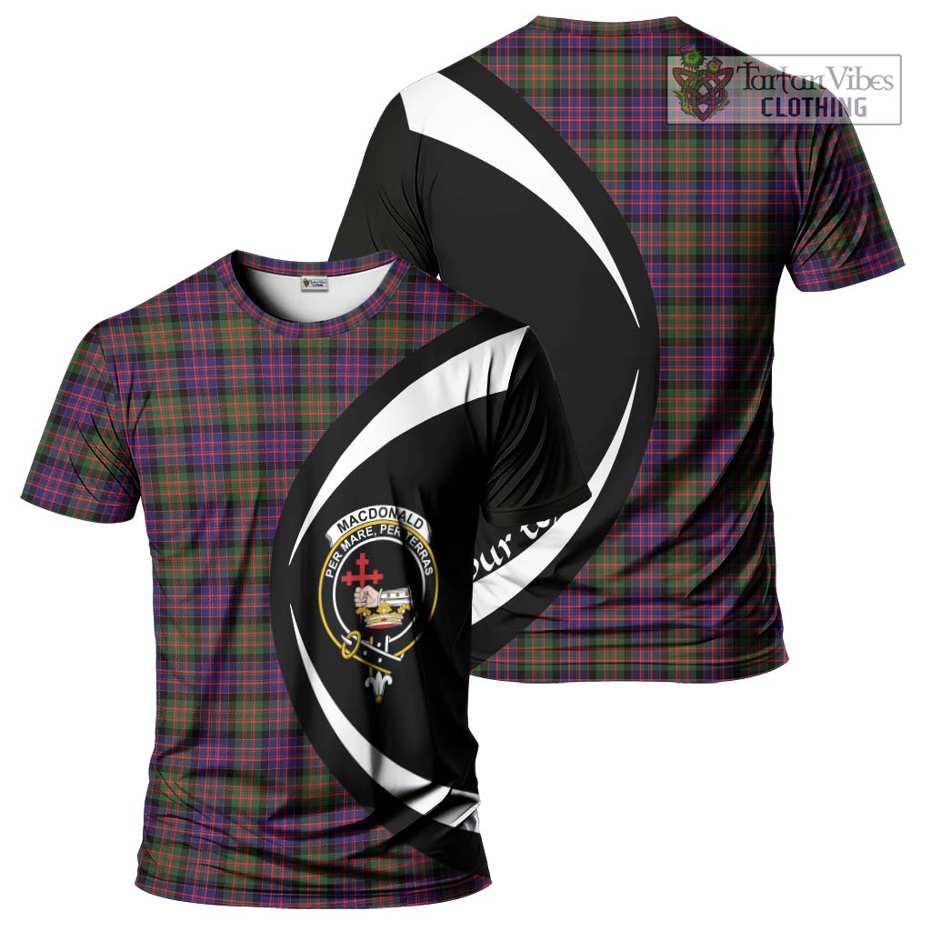 Tartan Vibes Clothing MacDonald Modern Tartan T-Shirt with Family Crest Circle Style