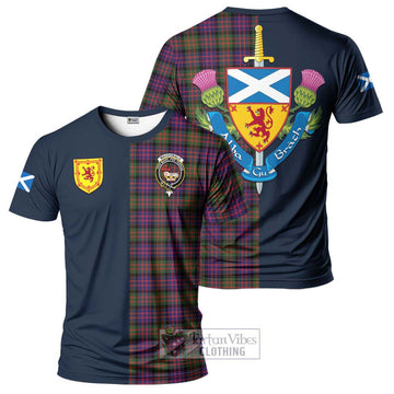 MacDonald Modern Tartan T-Shirt Alba with Scottish Lion Royal Arm Half Style