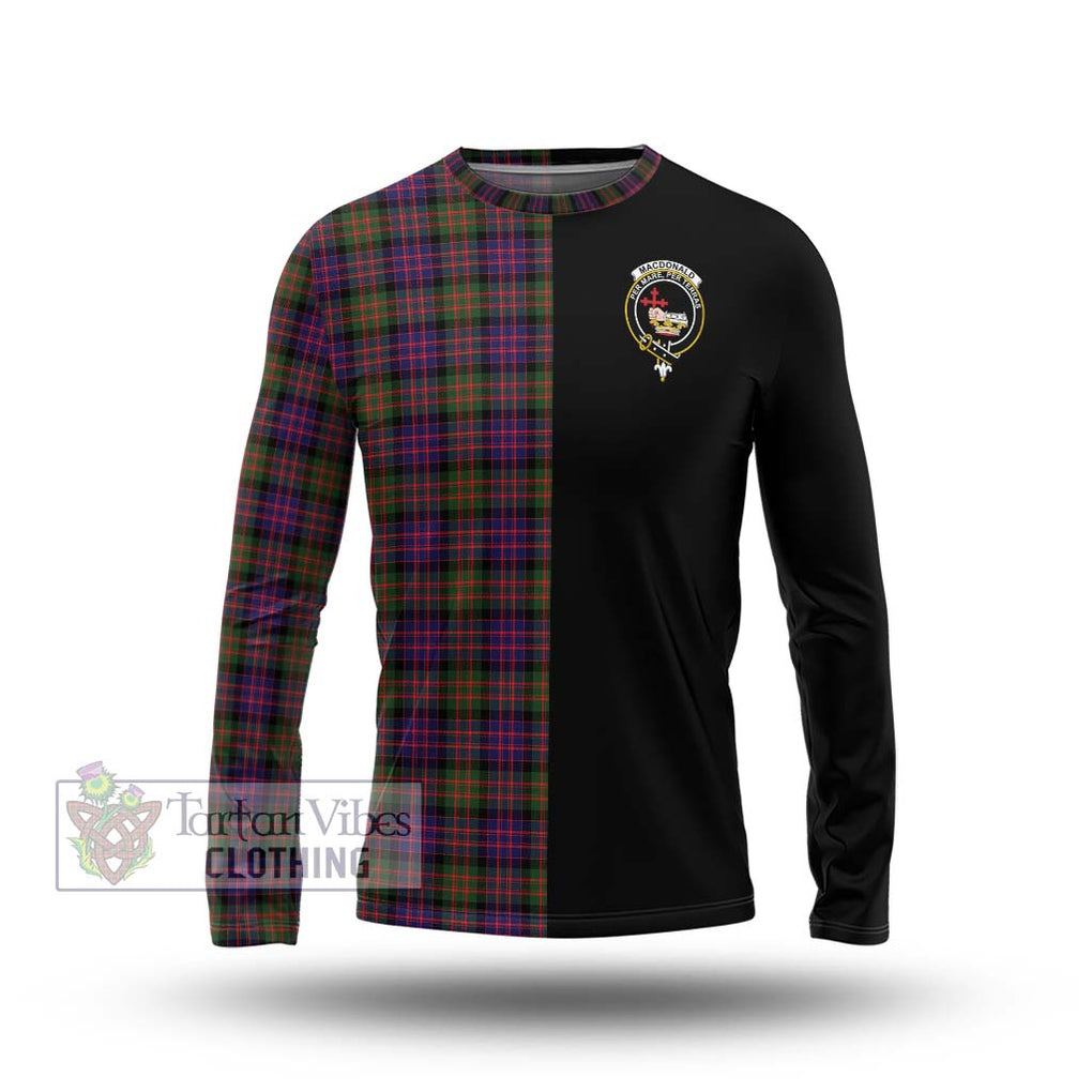 MacDonald Modern Tartan Long Sleeve T-Shirt with Family Crest and Half Of Me Style Unisex - Tartanvibesclothing Shop