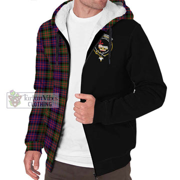 MacDonald Modern Tartan Sherpa Hoodie with Family Crest and Half Of Me Style