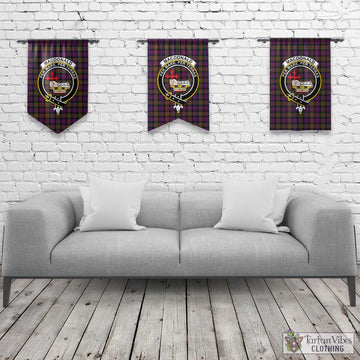 MacDonald Modern Tartan Gonfalon, Tartan Banner with Family Crest