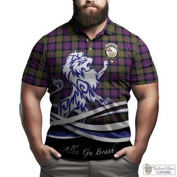 MacDonald Modern Tartan Polo Shirt with Alba Gu Brath Regal Lion Emblem