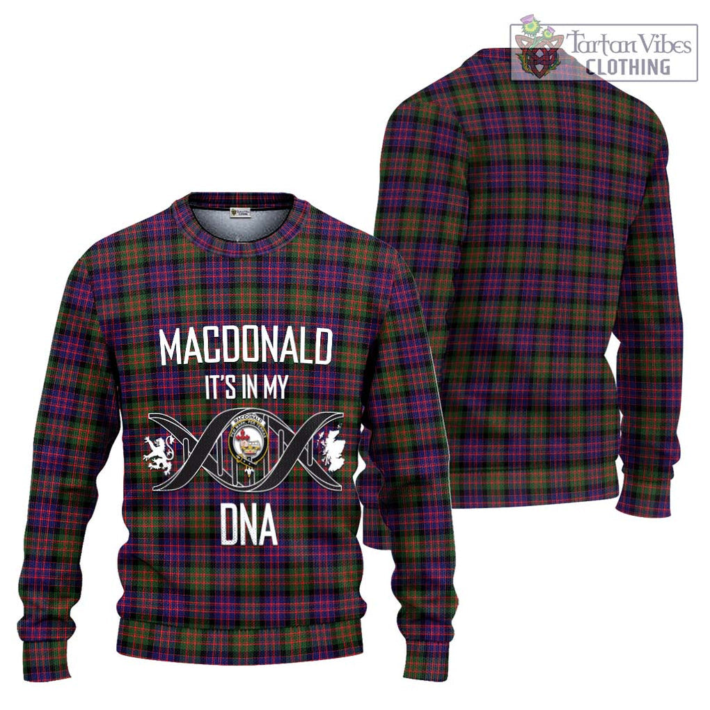 MacDonald Modern Tartan Knitted Sweater with Family Crest DNA In Me Style Unisex - Tartanvibesclothing Shop