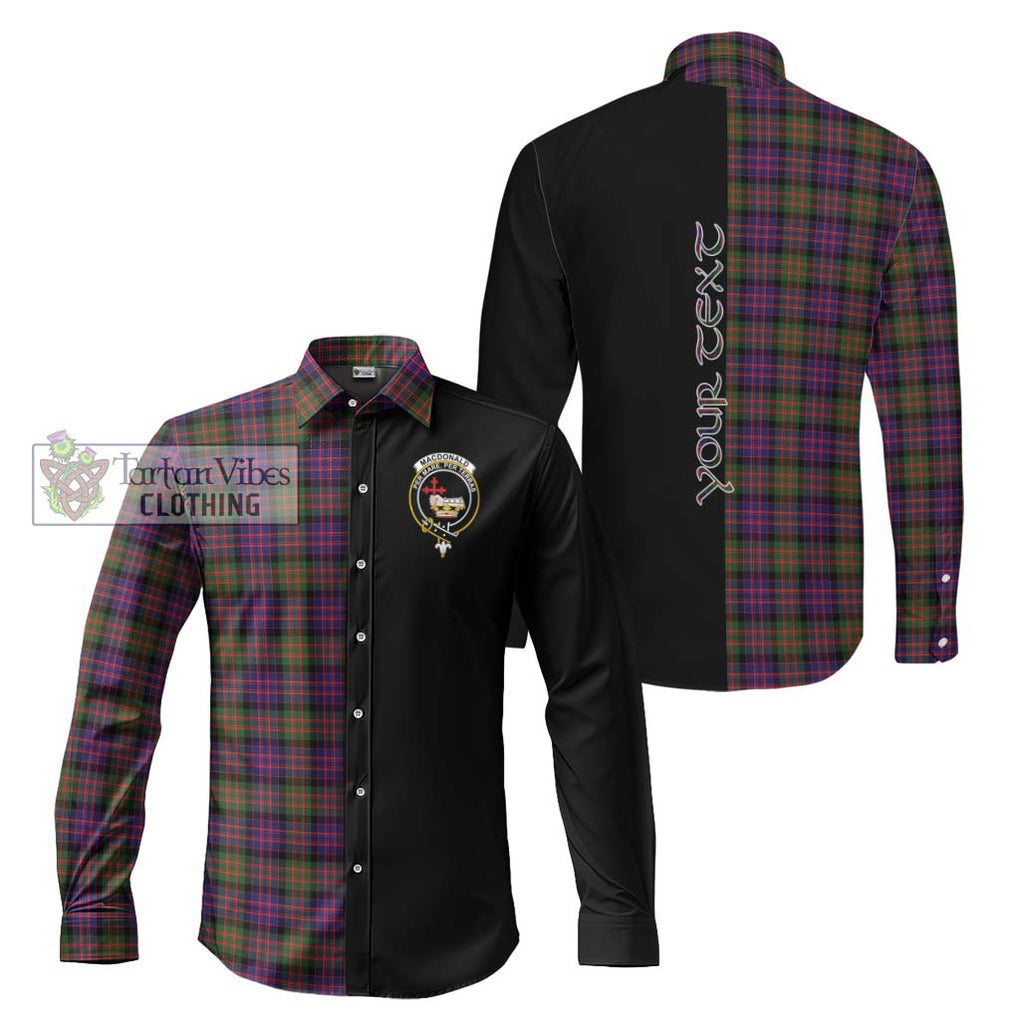 MacDonald Modern Tartan Long Sleeve Button Shirt with Family Crest and Half Of Me Style Men's Shirt S - Tartanvibesclothing Shop