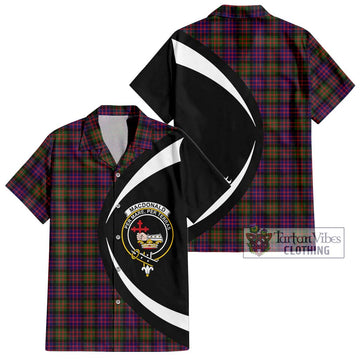 MacDonald Modern Tartan Short Sleeve Button Up with Family Crest Circle Style