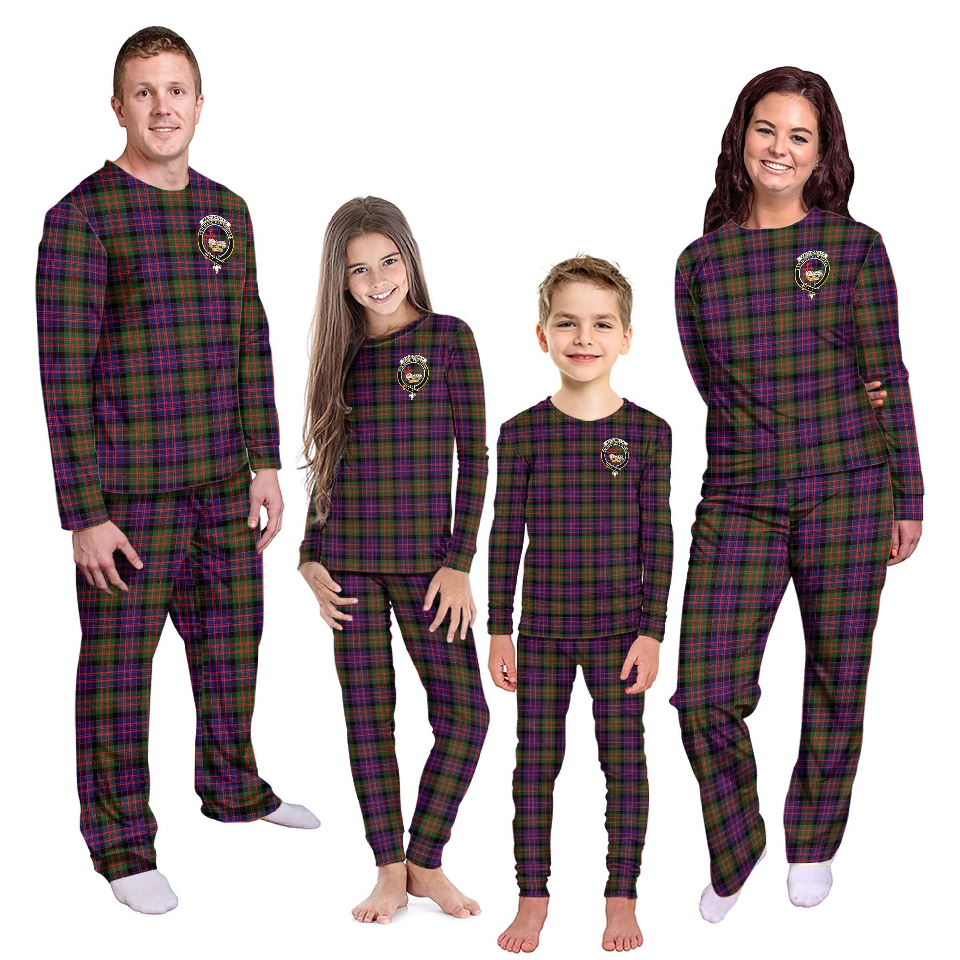 MacDonald Modern Tartan Pajamas Family Set with Family Crest - Tartanvibesclothing