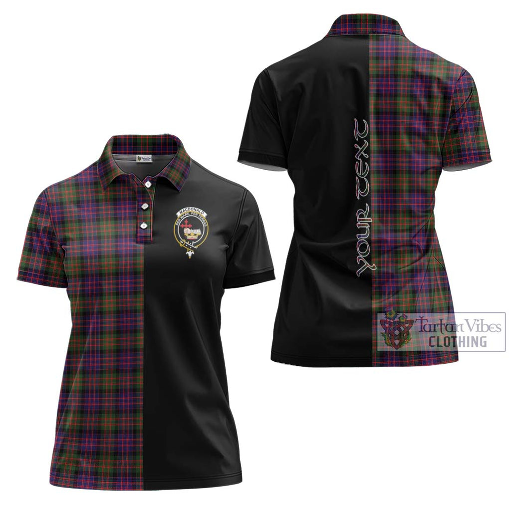 MacDonald Modern Tartan Women's Polo Shirt with Family Crest and Half Of Me Style Women - Tartanvibesclothing Shop