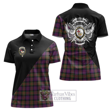 MacDonald Modern Tartan Women's Polo Shirt with Family Crest and Military Logo Style