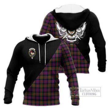 MacDonald Modern Tartan Knitted Hoodie with Family Crest and Military Logo Style