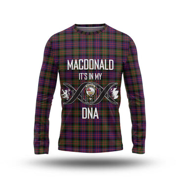 MacDonald Modern Tartan Long Sleeve T-Shirt with Family Crest DNA In Me Style