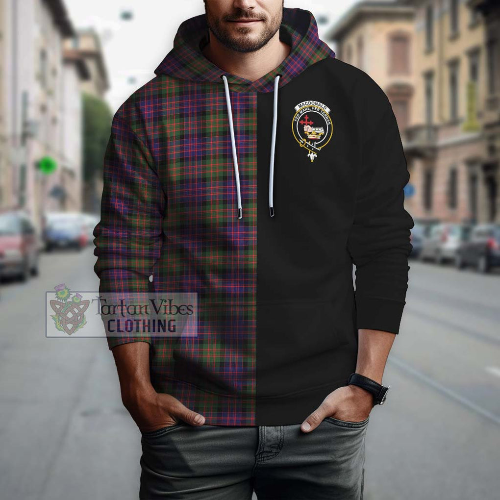 MacDonald Modern Tartan Hoodie with Family Crest and Half Of Me Style Zip Hoodie - Tartanvibesclothing Shop