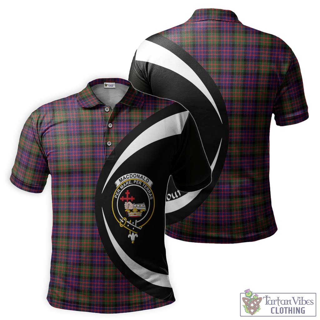 MacDonald Modern Tartan Men's Polo Shirt with Family Crest Circle Style Kid - Tartan Vibes Clothing