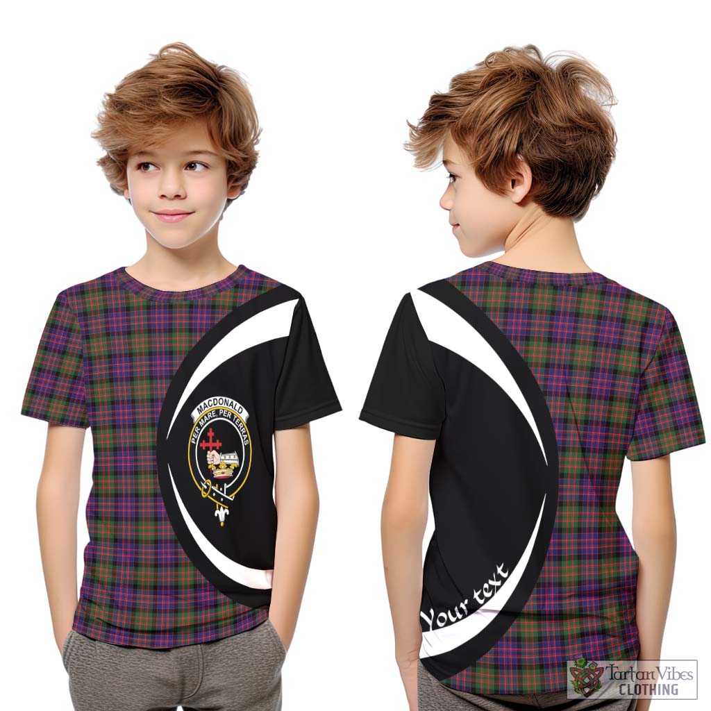 MacDonald Modern Tartan Kid T-Shirt with Family Crest Circle Style Youth XL Size14 - Tartan Vibes Clothing