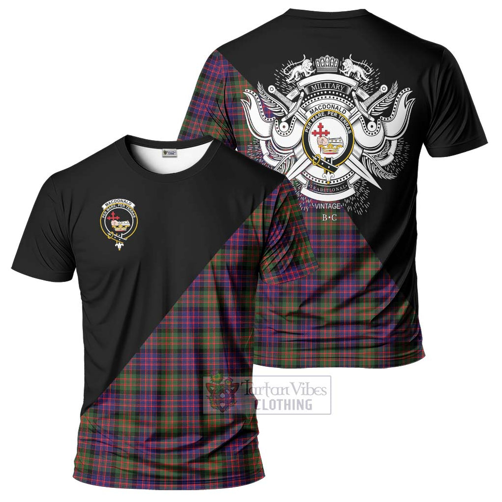 MacDonald Modern Tartan T-Shirt with Family Crest and Military Logo Style Kid's Shirt - Tartanvibesclothing Shop