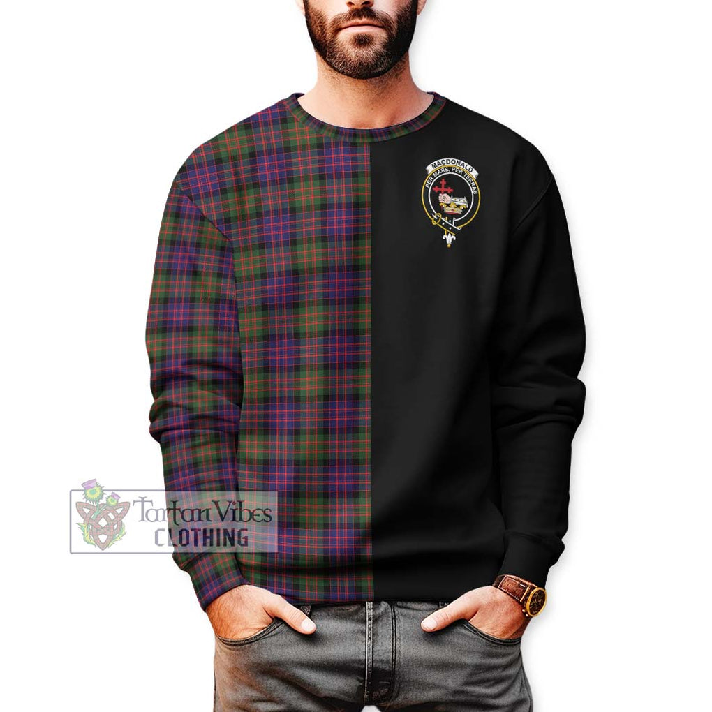 MacDonald Modern Tartan Sweatshirt with Family Crest and Half Of Me Style Unisex - Tartanvibesclothing Shop