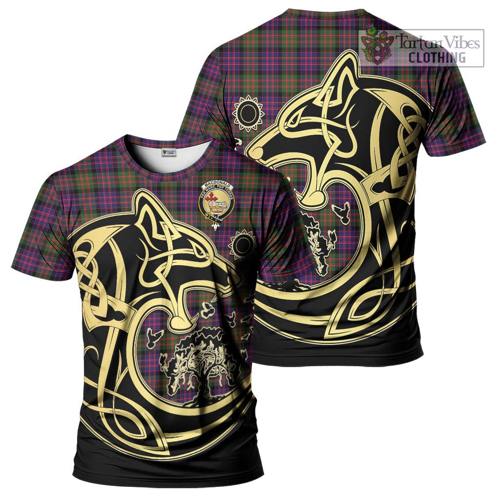 MacDonald Modern Tartan T-Shirt with Family Crest Celtic Wolf Style Kid's Shirt - Tartan Vibes Clothing