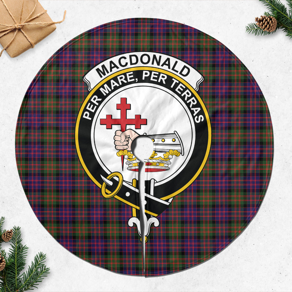 MacDonald Modern Tartan Christmas Tree Skirt with Family Crest - Tartanvibesclothing