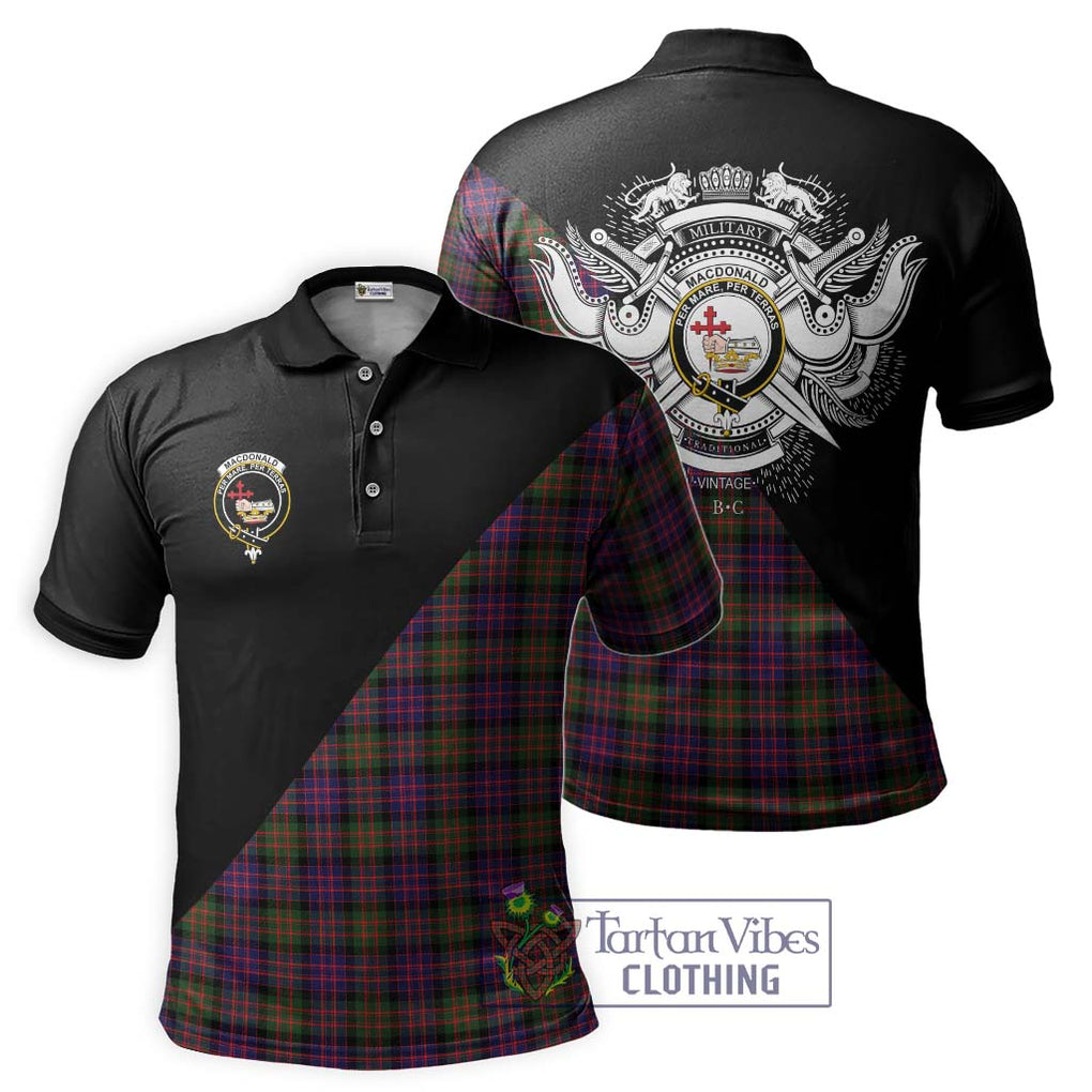 MacDonald Modern Tartan Polo Shirt with Family Crest and Military Logo Style Kid - Tartanvibesclothing Shop