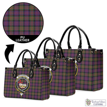 MacDonald Modern Tartan Luxury Leather Handbags with Family Crest