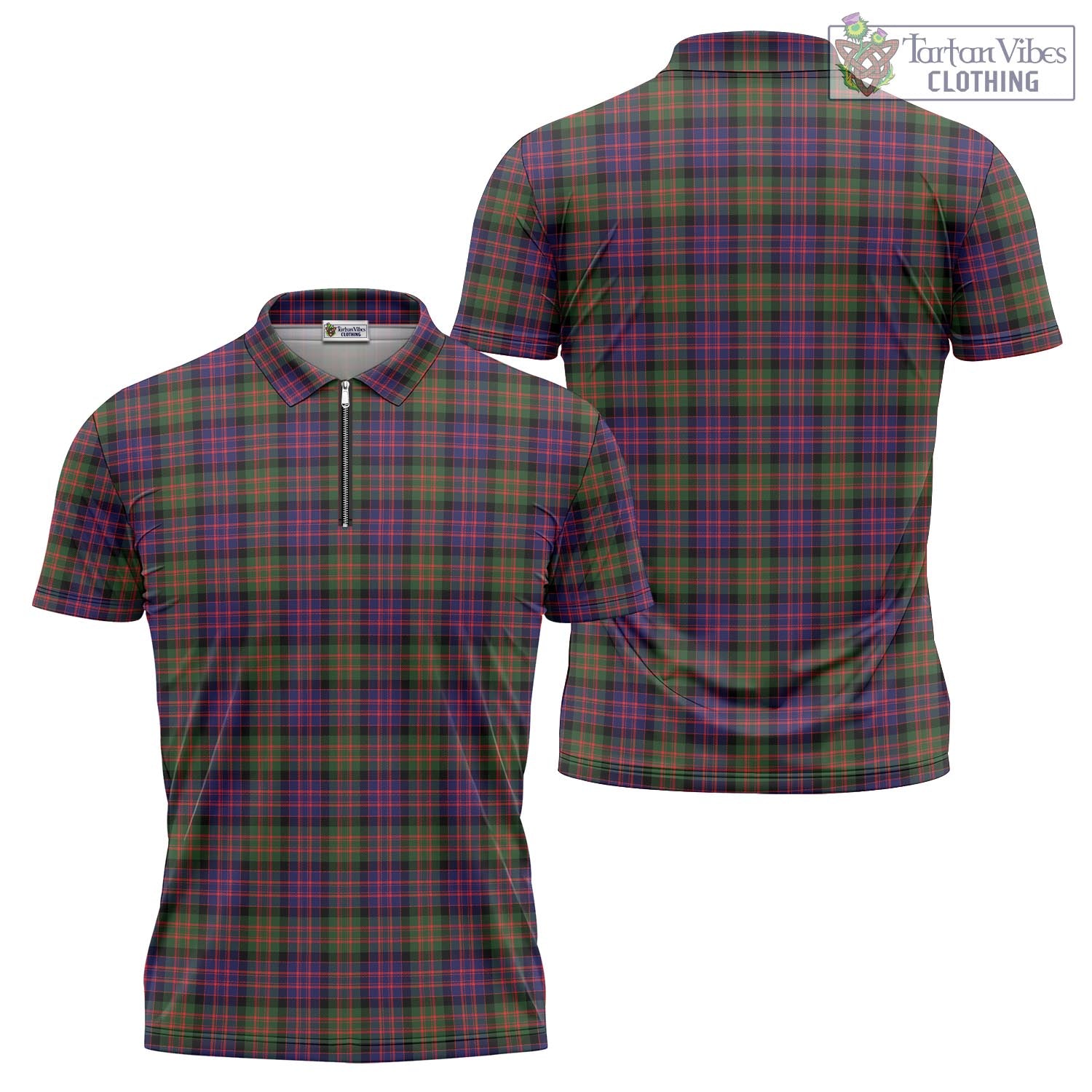 Tartan Vibes Clothing MacDonald Modern Tartan Zipper Polo Shirt