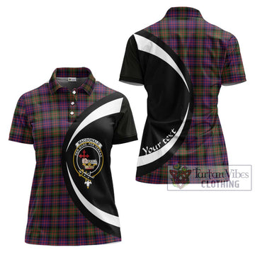 MacDonald Modern Tartan Women's Polo Shirt with Family Crest Circle Style