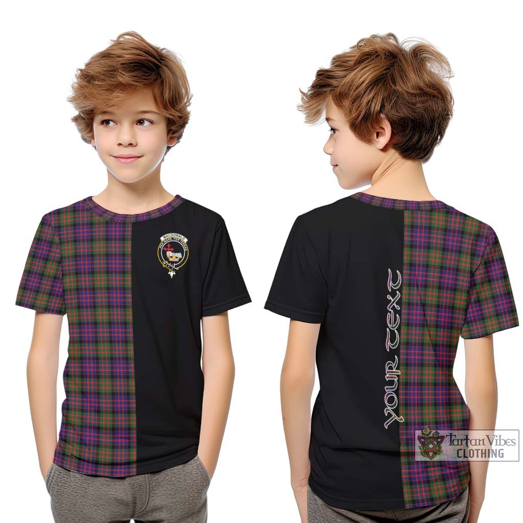 MacDonald Modern Tartan Kid T-Shirt with Family Crest and Half Of Me Style Youth XL Size14 - Tartanvibesclothing Shop