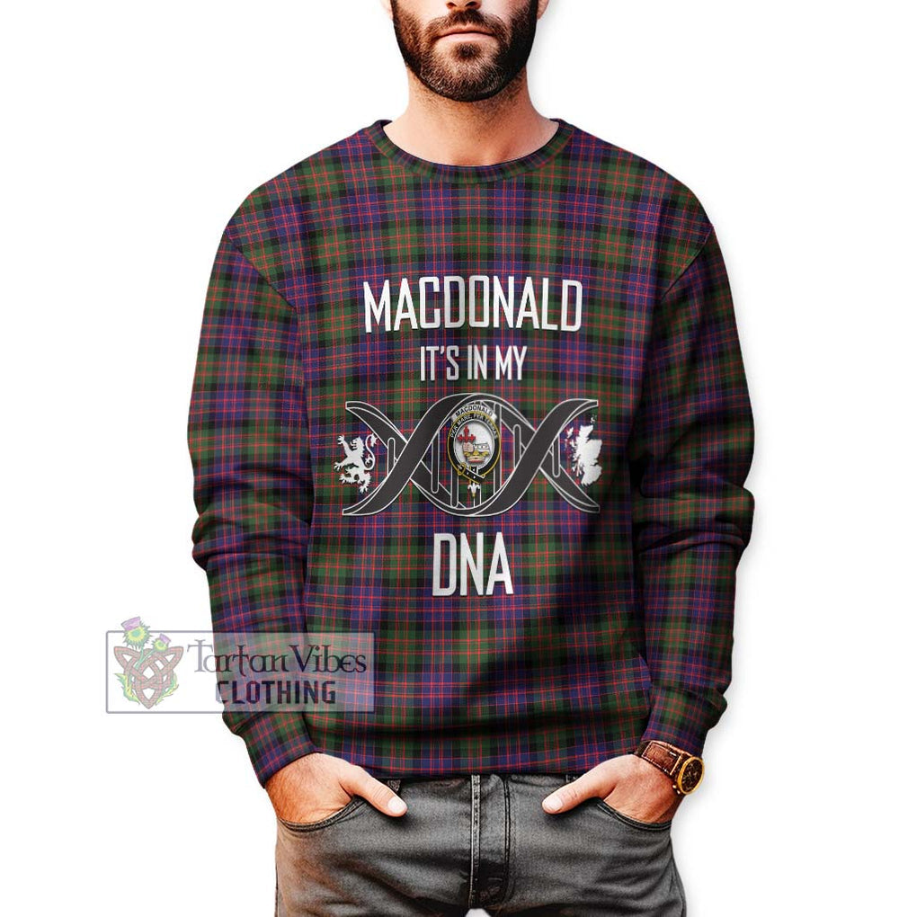 MacDonald Modern Tartan Sweatshirt with Family Crest DNA In Me Style Unisex - Tartanvibesclothing Shop