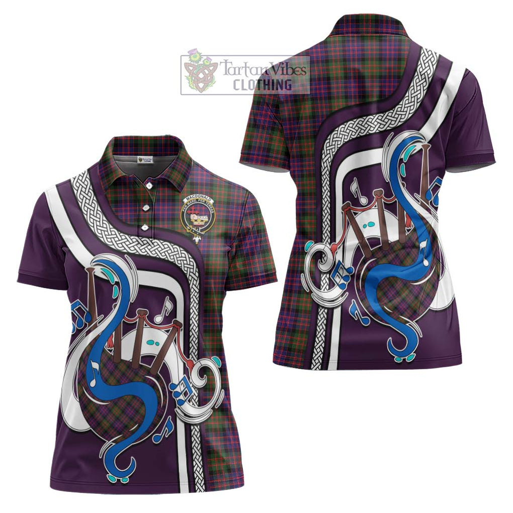 MacDonald Modern Tartan Women's Polo Shirt with Epic Bagpipe Style Women - Tartanvibesclothing Shop