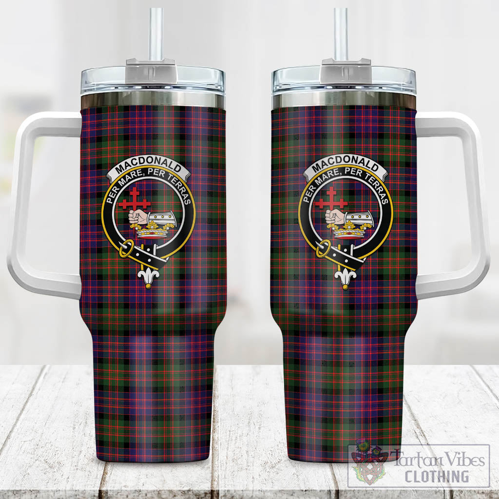 Tartan Vibes Clothing MacDonald Modern Tartan and Family Crest Tumbler with Handle