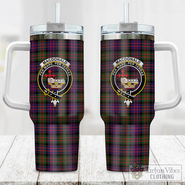 MacDonald Modern Tartan and Family Crest Tumbler with Handle