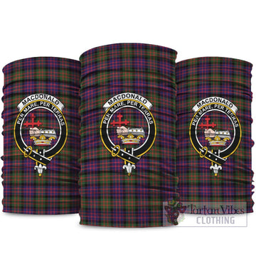 MacDonald Modern Tartan Neck Gaiters, Tartan Bandanas, Tartan Head Band with Family Crest