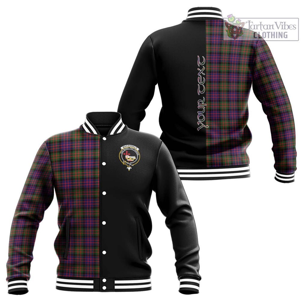 MacDonald Modern Tartan Baseball Jacket with Family Crest and Half Of Me Style Unisex - Tartanvibesclothing Shop