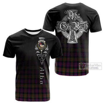 MacDonald Modern Tartan Cotton T-shirt Featuring Alba Gu Brath Family Crest Celtic Inspired