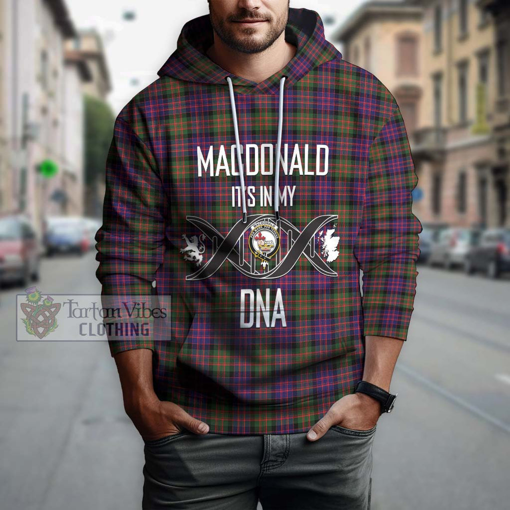 MacDonald Modern Tartan Hoodie with Family Crest DNA In Me Style Pullover Hoodie - Tartanvibesclothing Shop