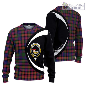 MacDonald Modern Tartan Ugly Sweater with Family Crest Circle Style