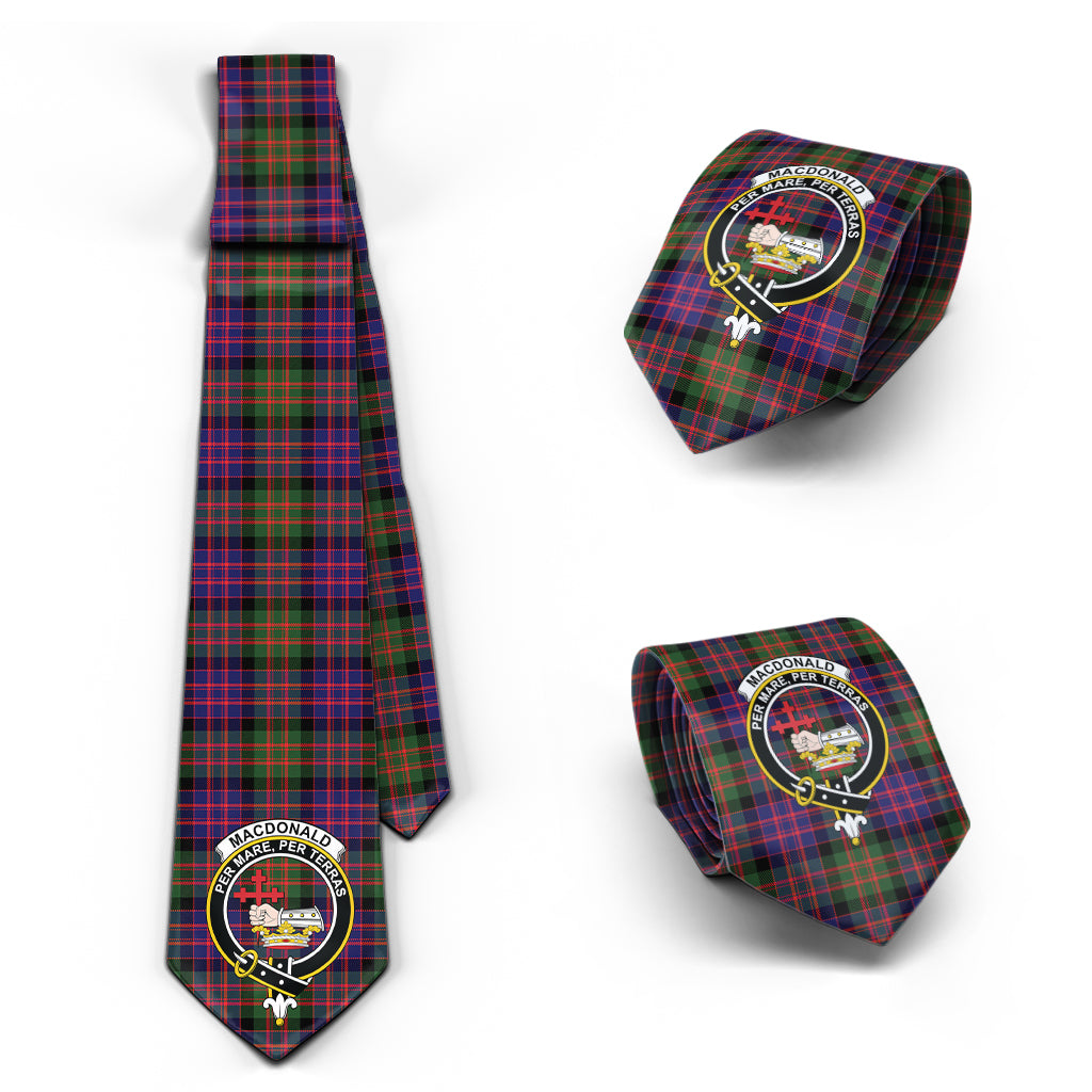 MacDonald Modern Tartan Classic Necktie with Family Crest Necktie One Size - Tartan Vibes Clothing